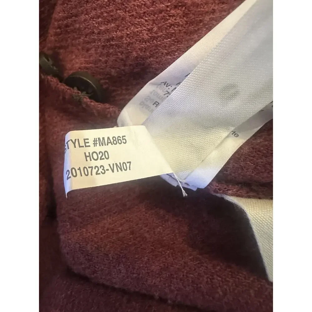 Madewell Flannel Flap Pocket Oversized Ex Boyfriend Shirt Dusty Burgundy Small - Picture 11 of 13